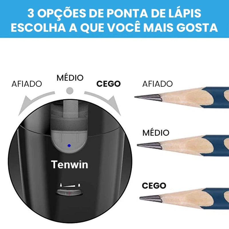 Apontador de Lápis Elétrico Tenwin - Precisão e Versatilidade para Artistas