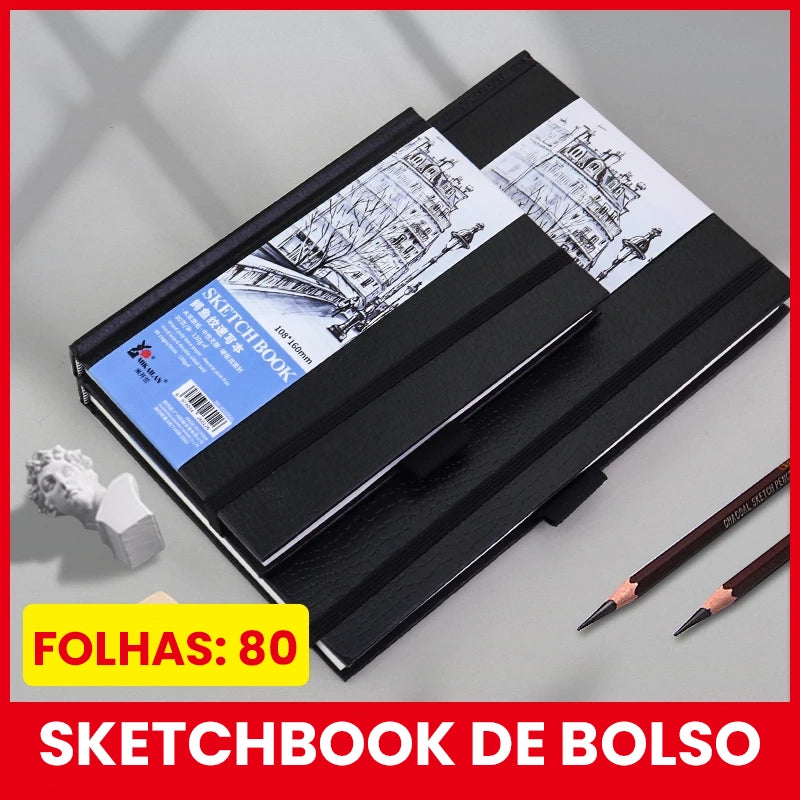 Caderno de Desenho MIKAILAN - 80 Folhas, 130g para Esboços e Arte