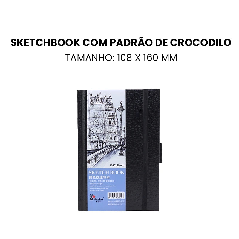 Caderno de Desenho MIKAILAN - 80 Folhas, 130g para Esboços e Arte