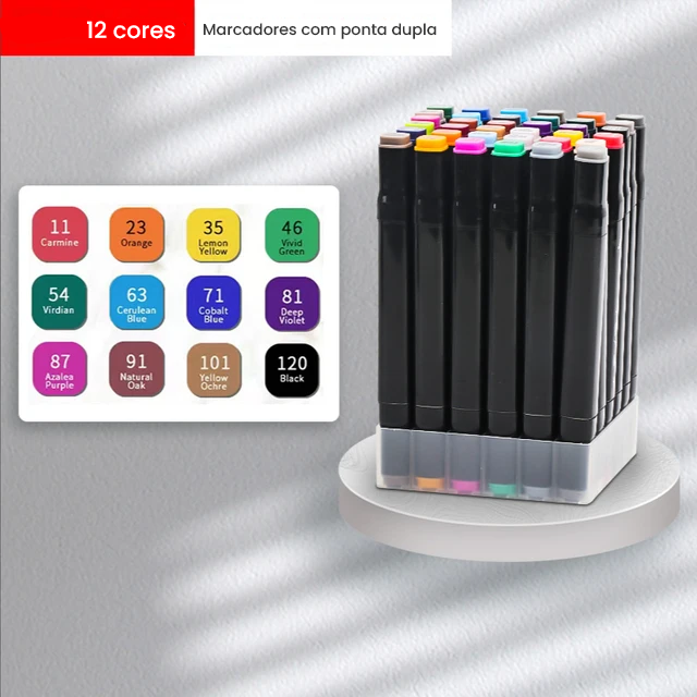 Marcadores Dupla Ponta: Cores Vibrantes para Desenhos e Projetos de Qualidade