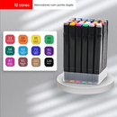 Marcadores Dupla Ponta: Cores Vibrantes para Desenhos e Projetos de Qualidade