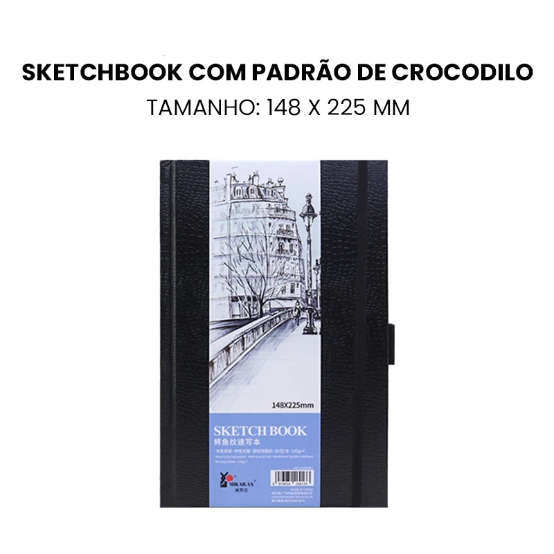 Caderno de Desenho MIKAILAN - 80 Folhas, 130g para Esboços e Arte