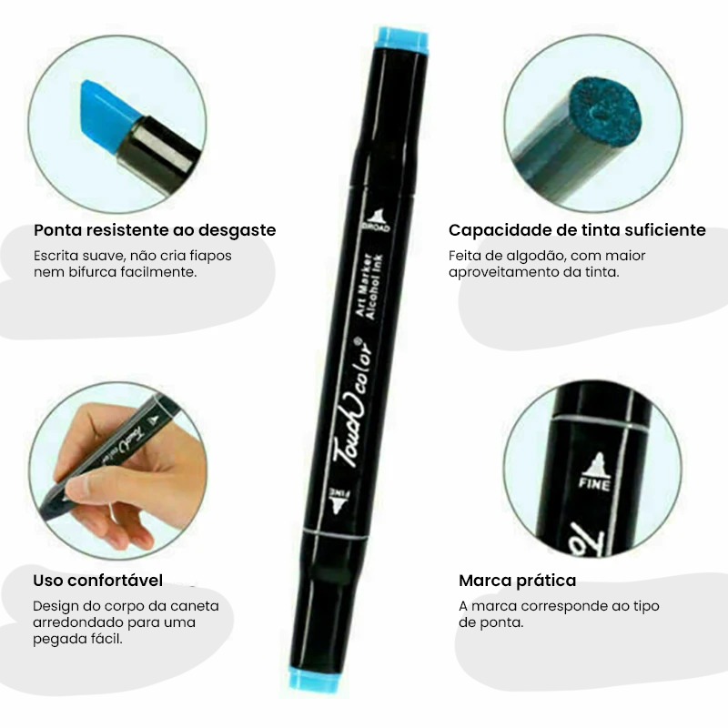 Marcadores Dupla Ponta: Cores Vibrantes para Desenhos e Projetos de Qualidade