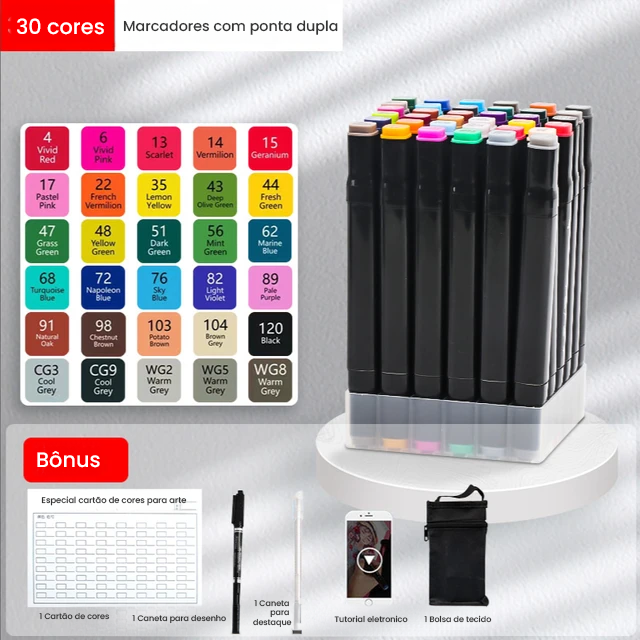 Marcadores Dupla Ponta: Cores Vibrantes para Desenhos e Projetos de Qualidade