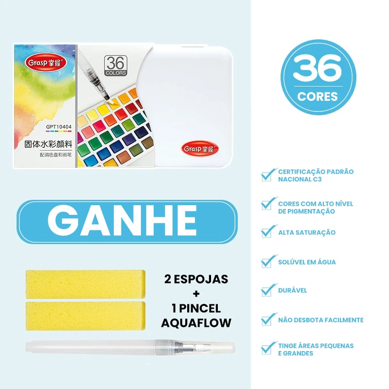 Conjunto de Aquarela com 12/24/36/48 Cores - Para Artistas e Entusiastas