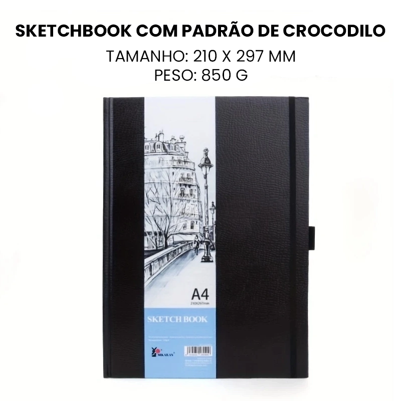 Caderno de Desenho MIKAILAN - 80 Folhas, 130g para Esboços e Arte