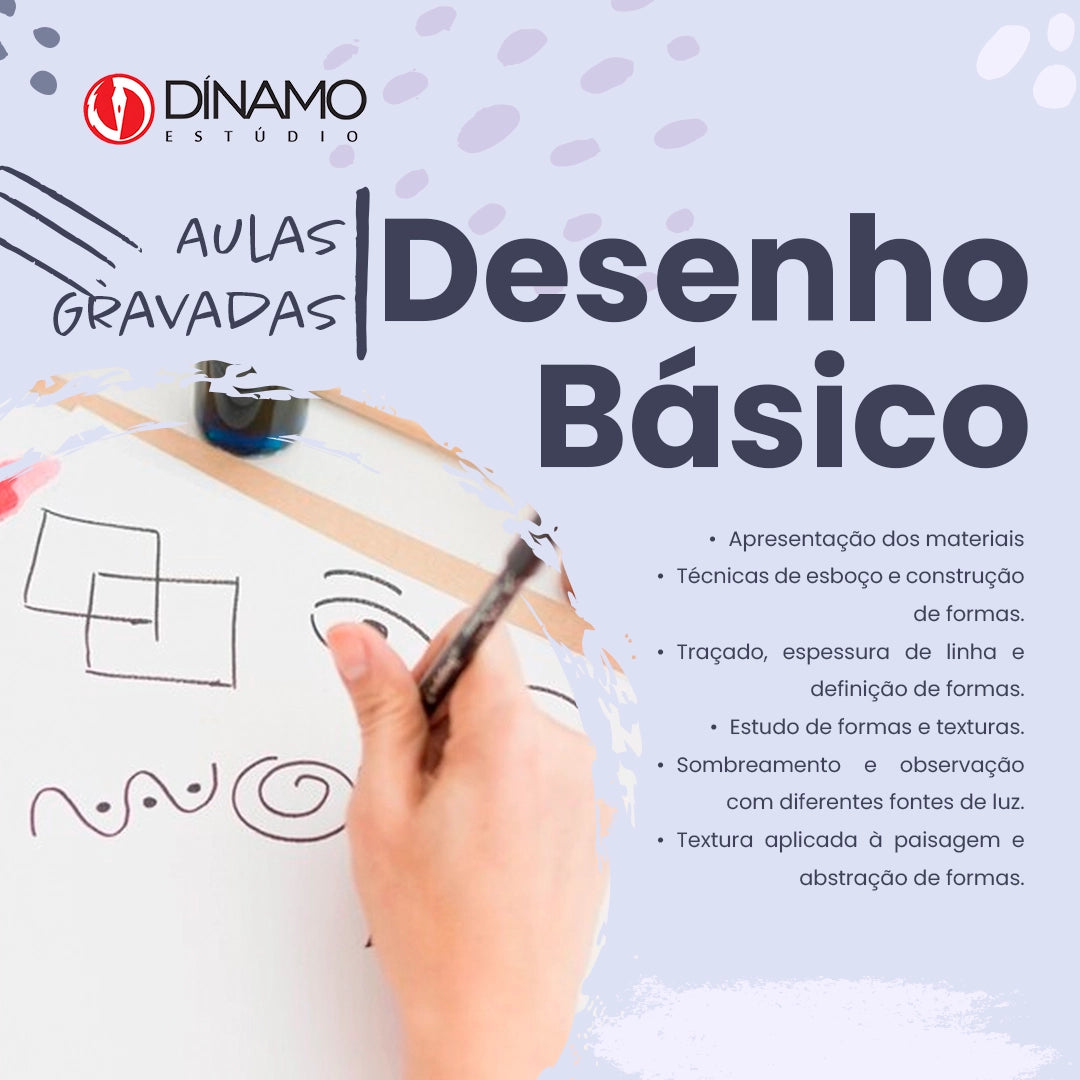 Curso de Desenho Básico Nível 1 – Aulas Gravadas
