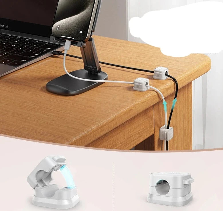 Organizador de Cabos Magnético com Adesivo – Mantenha Seus Fios em Ordem e Seu Espaço Organizado