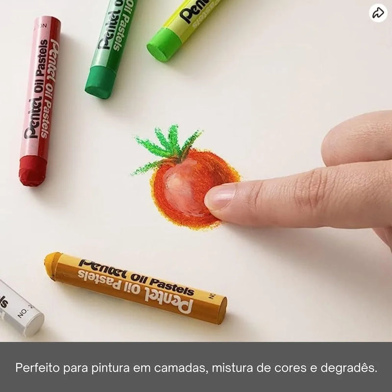 Pastel Oleoso Pentel Arts – Cores Vivas e Versatilidade para Diversas Técnicas