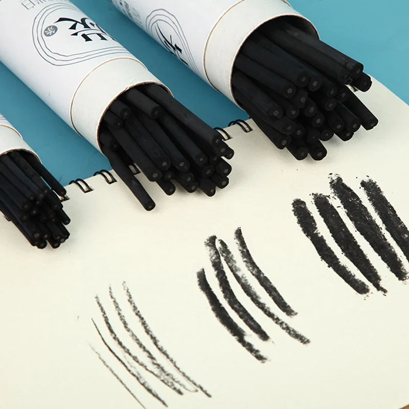 Conjunto de 25 Bastões de Carvão de Videira e Salgueiro – Ideal para Artistas
