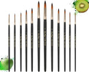 Conjunto de 12 Pincéis Profissionais para Pintura a Óleo, Acrílica e Aquarela