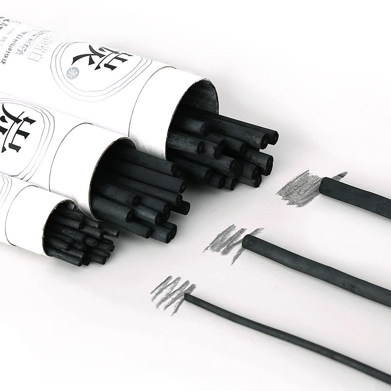 Conjunto de 25 Bastões de Carvão de Videira e Salgueiro – Ideal para Artistas