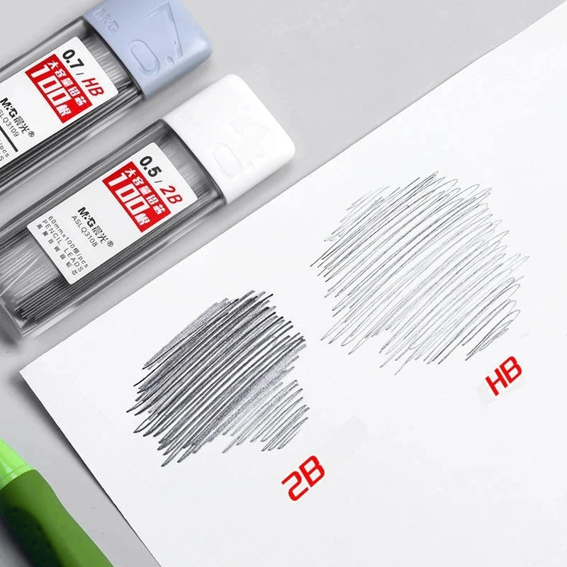 Refis de Lapiseira 2B/HB 0.5/0.7mm - Conjunto com 2 Caixas para Escrita e Desenho