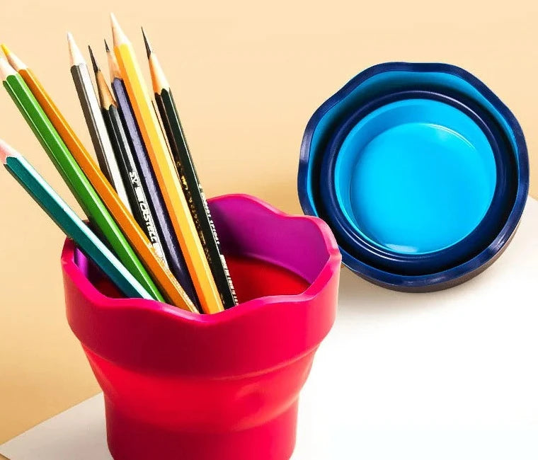 Copo para Limpeza de Pincel Portátil - Facilite Sua Arte em Qualquer Lugar