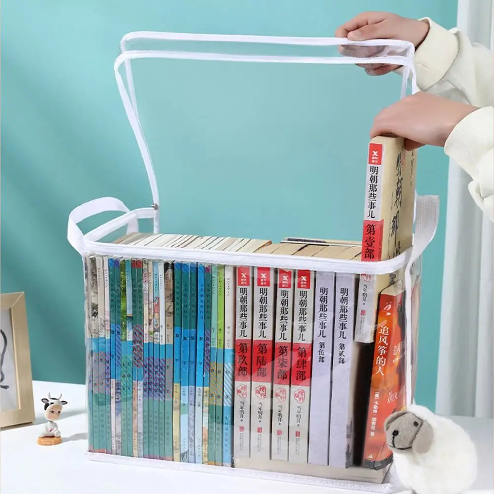 Sacola Transparente para Armazenamento de Quadrinhos: Com Zíper, Alça e à Prova de Poeira