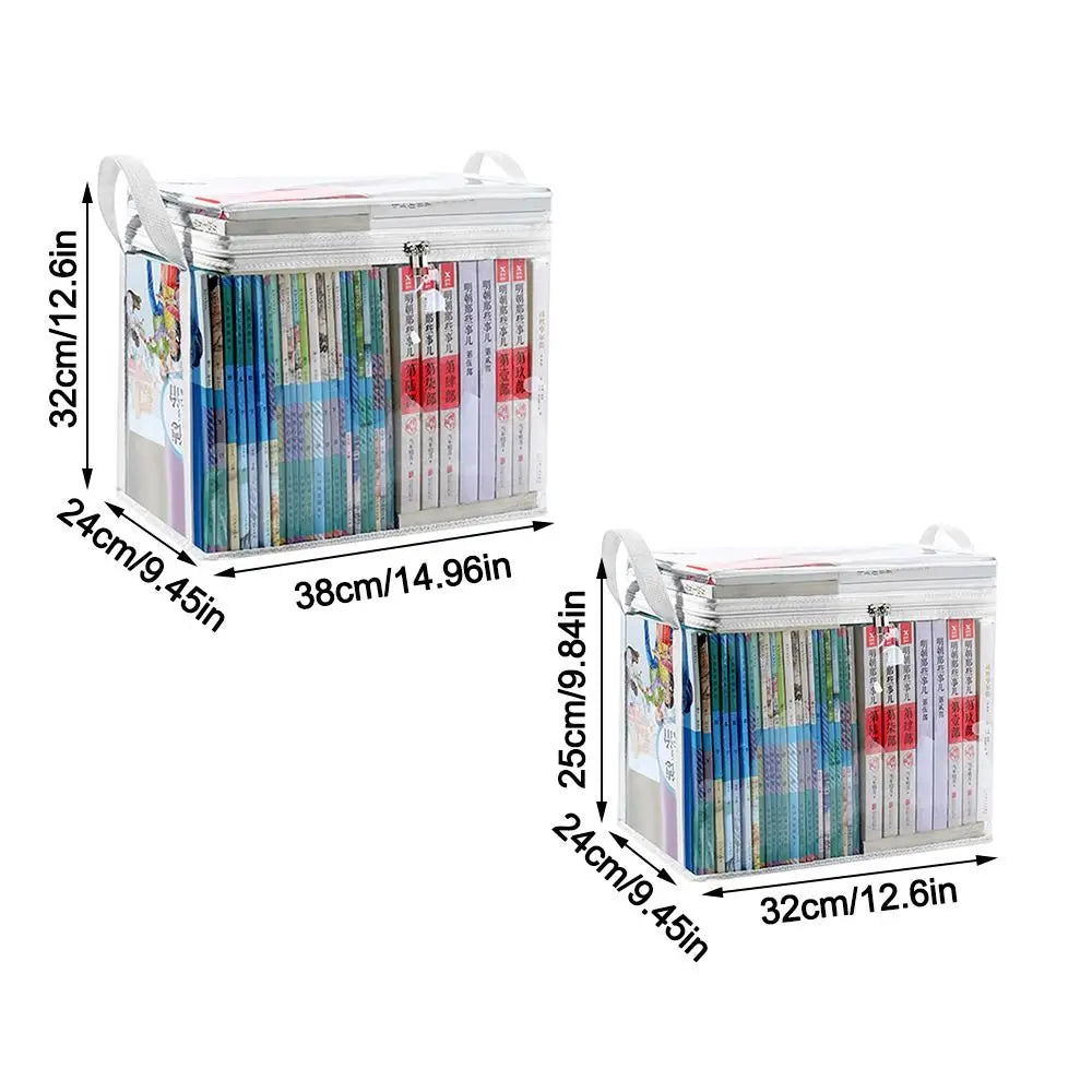 Sacola Transparente para Armazenamento de Quadrinhos: Com Zíper, Alça e à Prova de Poeira