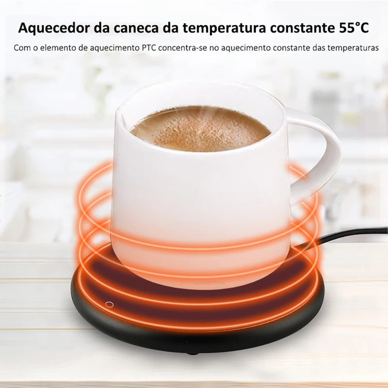 Aquecedor de Caneca USB - Desfrute de Bebidas Quentes Sempre à Mão