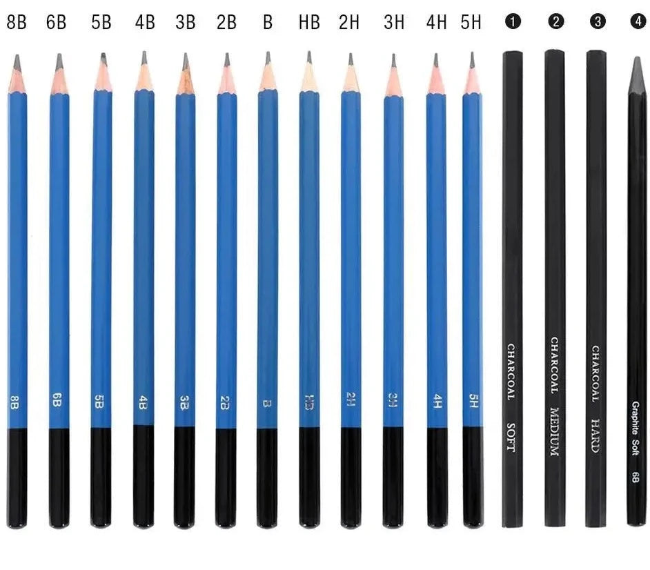 Conjunto Profissional de 32 Peças para Desenho e Esboço - Ferramentas Essenciais para Artistas