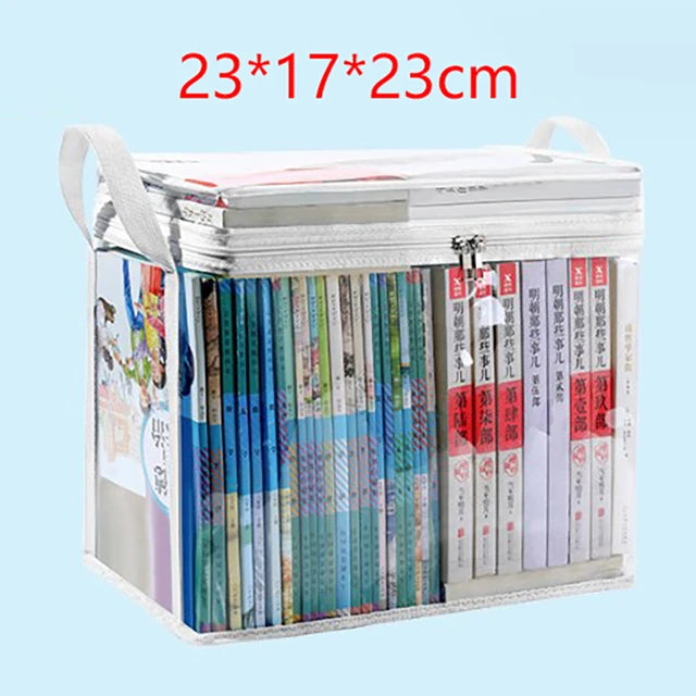 Sacola Transparente para Armazenamento de Quadrinhos: Com Zíper, Alça e à Prova de Poeira