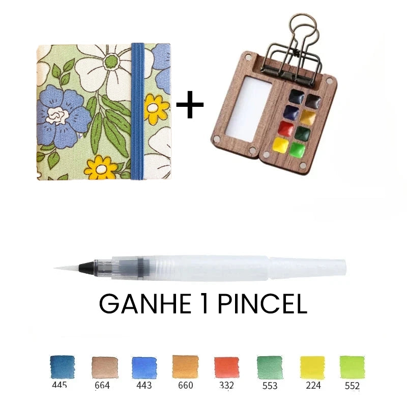 Aquarela Schmincke Portátil com Caixa de Madeira ou Acrílico - 8 Cores