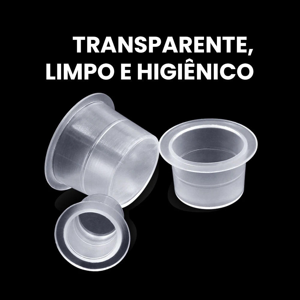 Copos Plásticos para Tinta de Tatuagem - 100 Peças