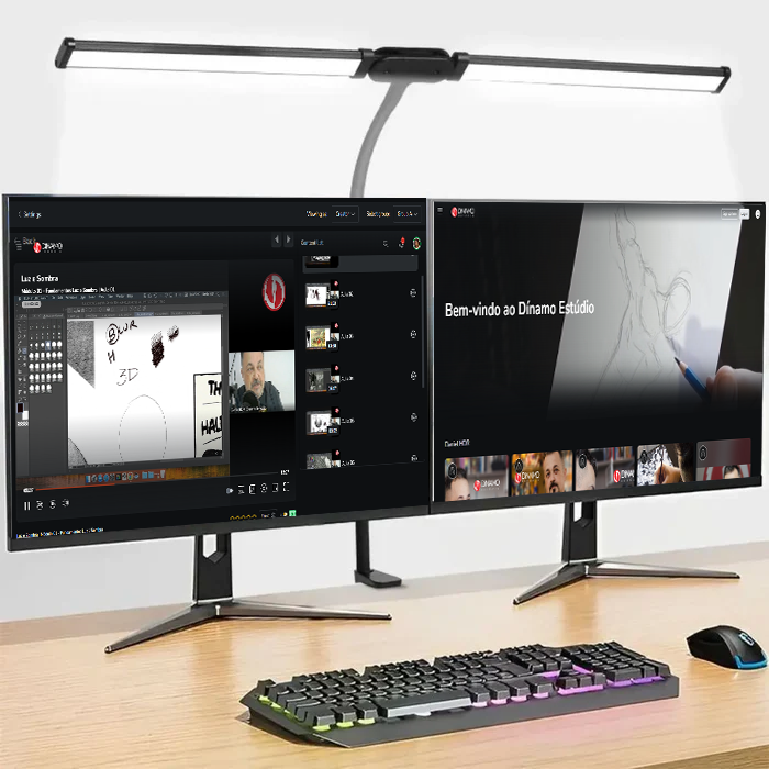 Luminária de Mesa LED Artística – Cabeça Dupla