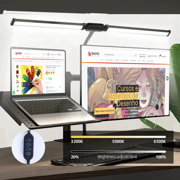 Luminária de Mesa LED Artística – Cabeça Dupla