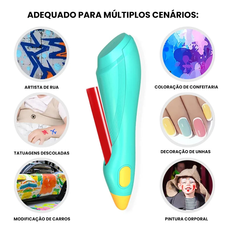 Caneta de Spray Elétrica para Aquarela - Conjunto Criativo de 12 Cores Laváveis