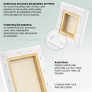 Pack de 4 Telas Artísticas Brancas com Moldura de Madeira