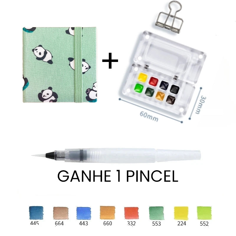 Aquarela Schmincke Portátil com Caixa de Madeira ou Acrílico - 8 Cores