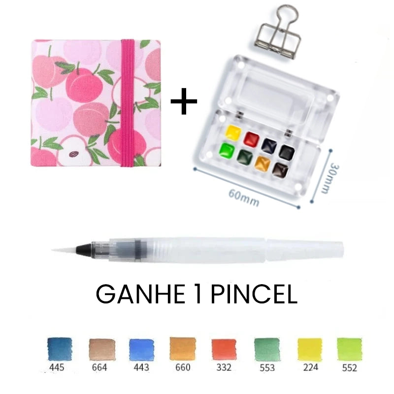 Aquarela Schmincke Portátil com Caixa de Madeira ou Acrílico - 8 Cores