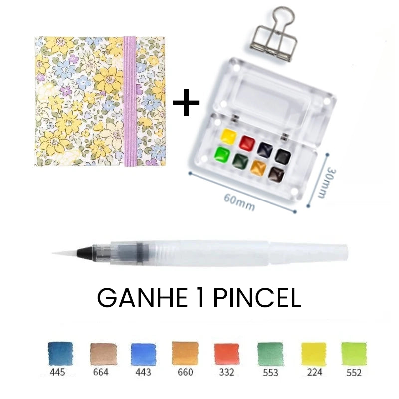 Aquarela Schmincke Portátil com Caixa de Madeira ou Acrílico - 8 Cores