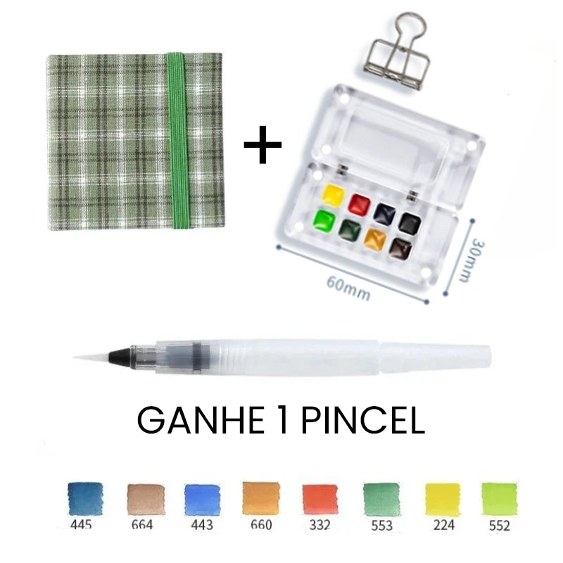 Aquarela Schmincke Portátil com Caixa de Madeira ou Acrílico - 8 Cores