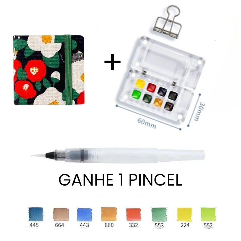 Aquarela Schmincke Portátil com Caixa de Madeira ou Acrílico - 8 Cores