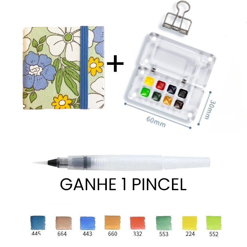 Aquarela Schmincke Portátil com Caixa de Madeira ou Acrílico - 8 Cores